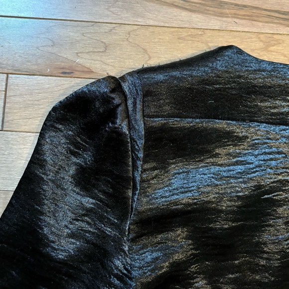 ba&sh “cami” V-Neck 3/4 Sleeve Crossover textured Satin Dress - Picture 9 of 16